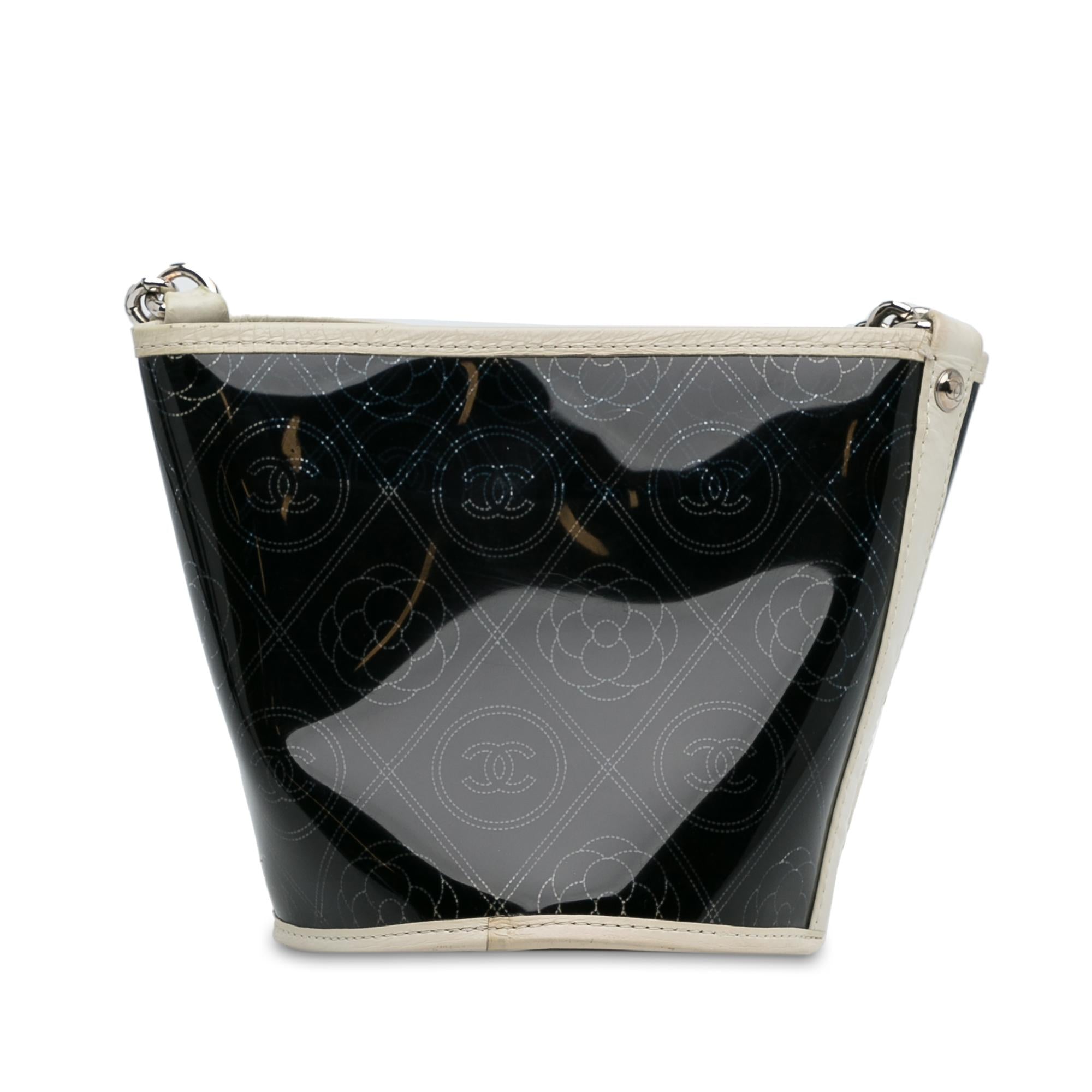 Chanel Crumpled Calfskin PVC Camellia Bucket