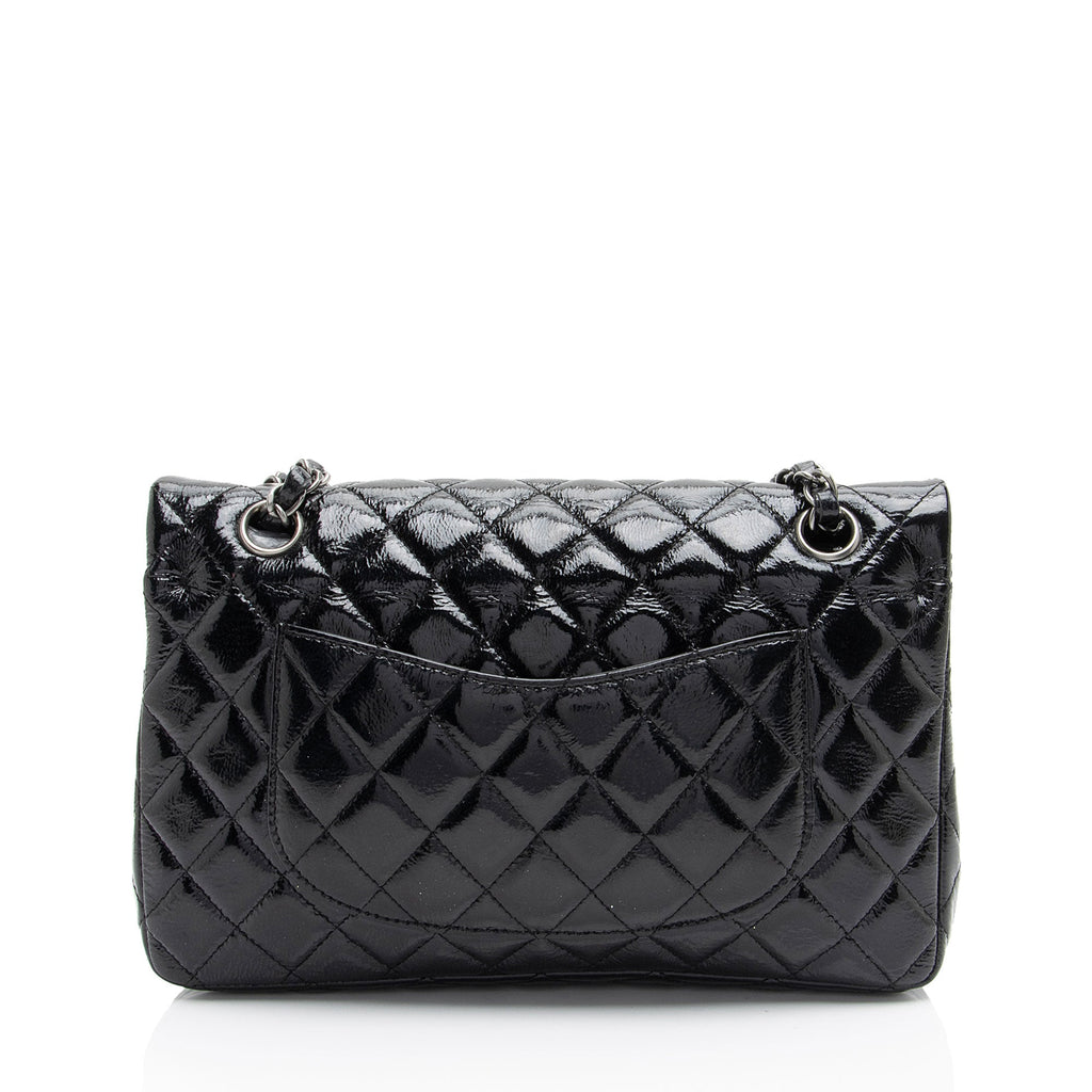 Chanel Crumpled Patent Leather Classic Medium Double Flap Bag