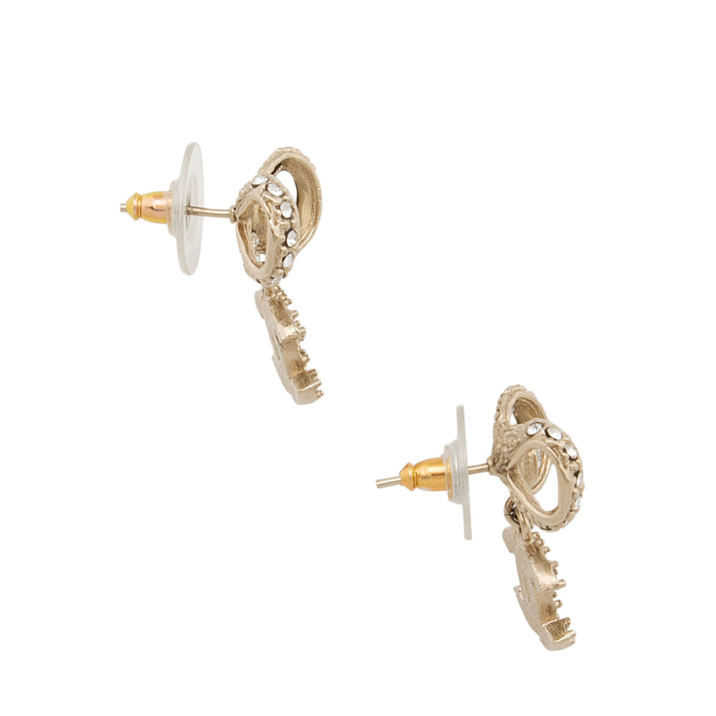 Chanel Crystal Bow CC Earrings