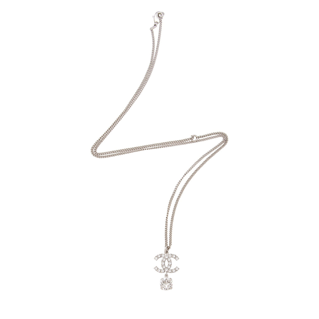 Chanel Crystal CC Drop Pendant Necklace (SHF-x3ceGG)