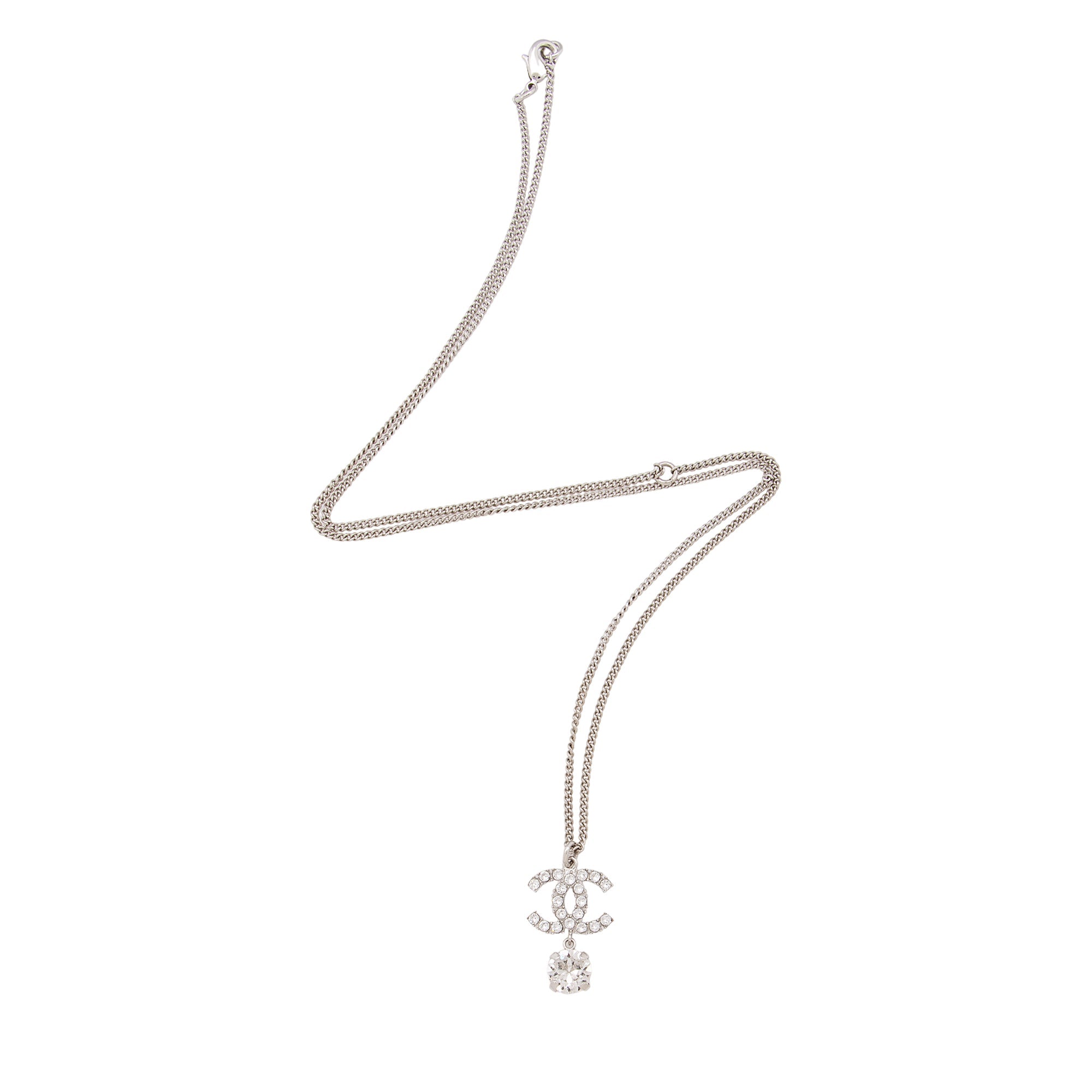 Chanel Crystal CC Drop Pendant Necklace (SHF-x3ceGG)