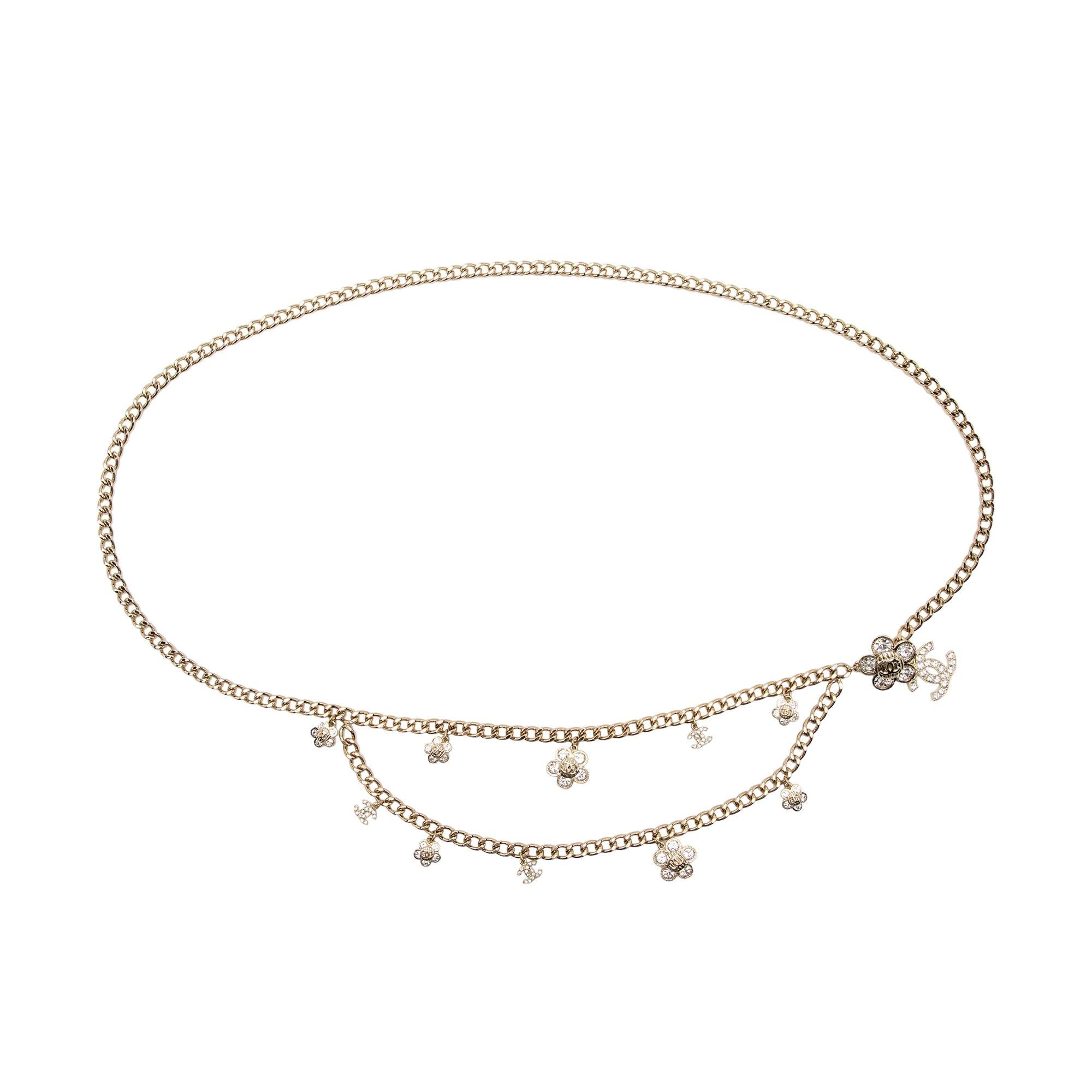 Chanel Crystal CC Flower Chain Belt - Size OS (SHF-ahFxQv)