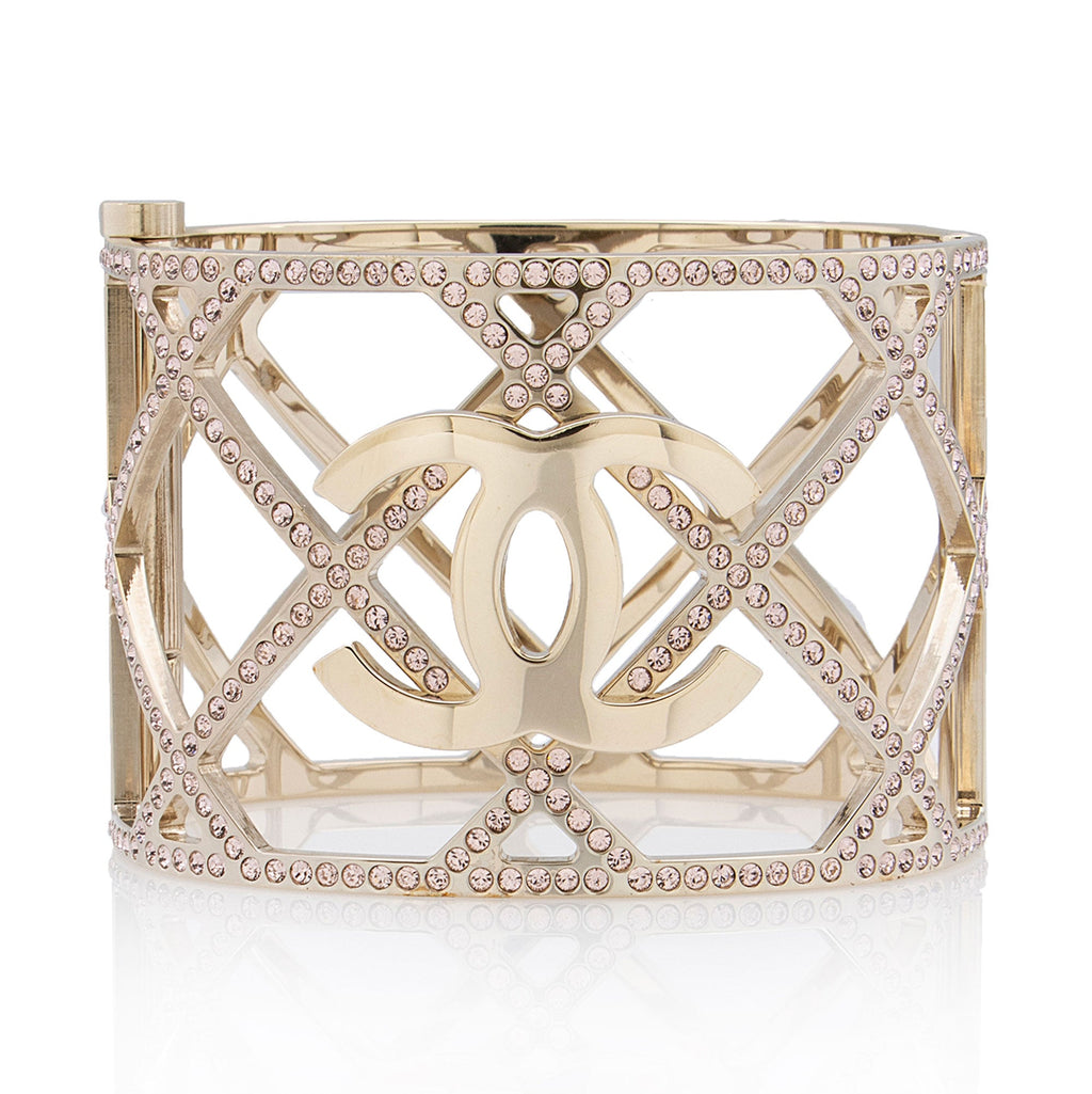 Chanel Crystal CC Hinged Cuff