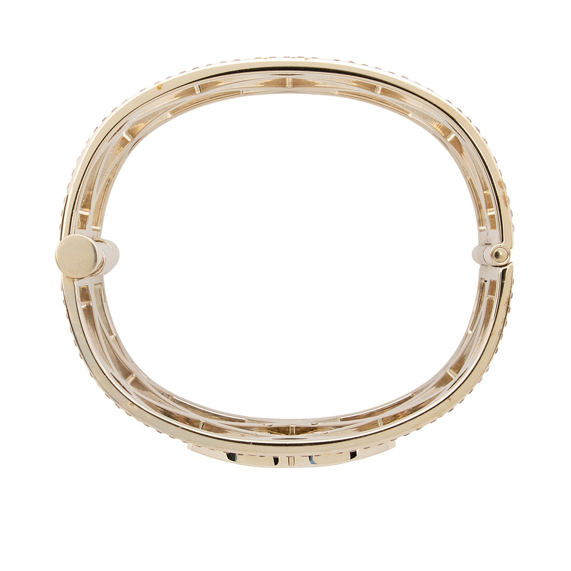 Chanel Crystal CC Hinged Cuff