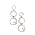Chanel Crystal CC Triple Circle Drop Earrings
