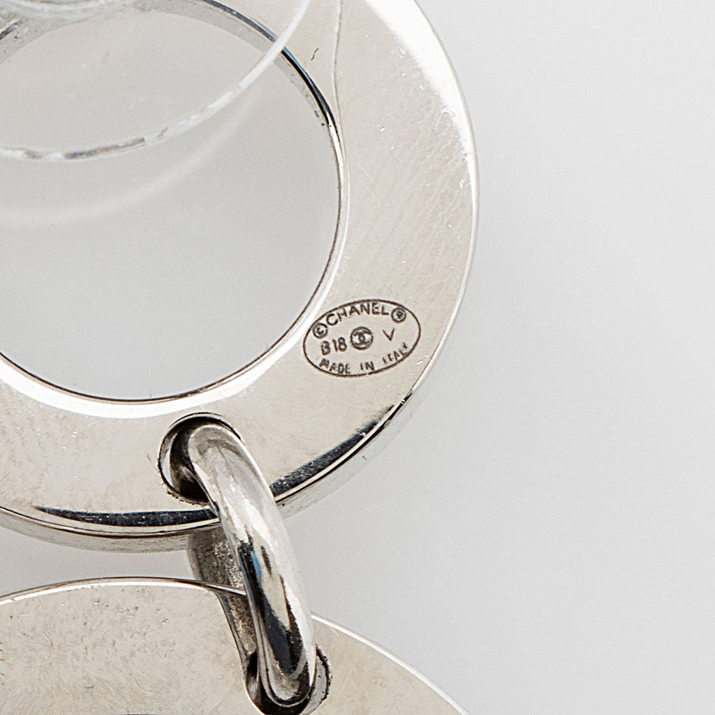 Chanel Crystal CC Triple Circle Drop Earrings