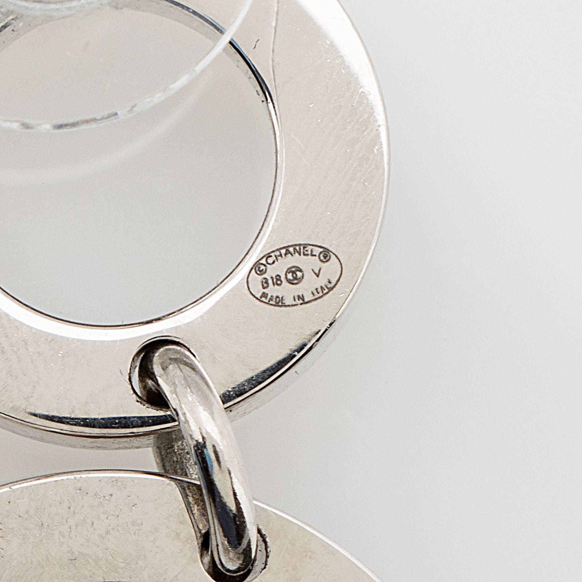 Chanel Crystal CC Triple Circle Drop Earrings