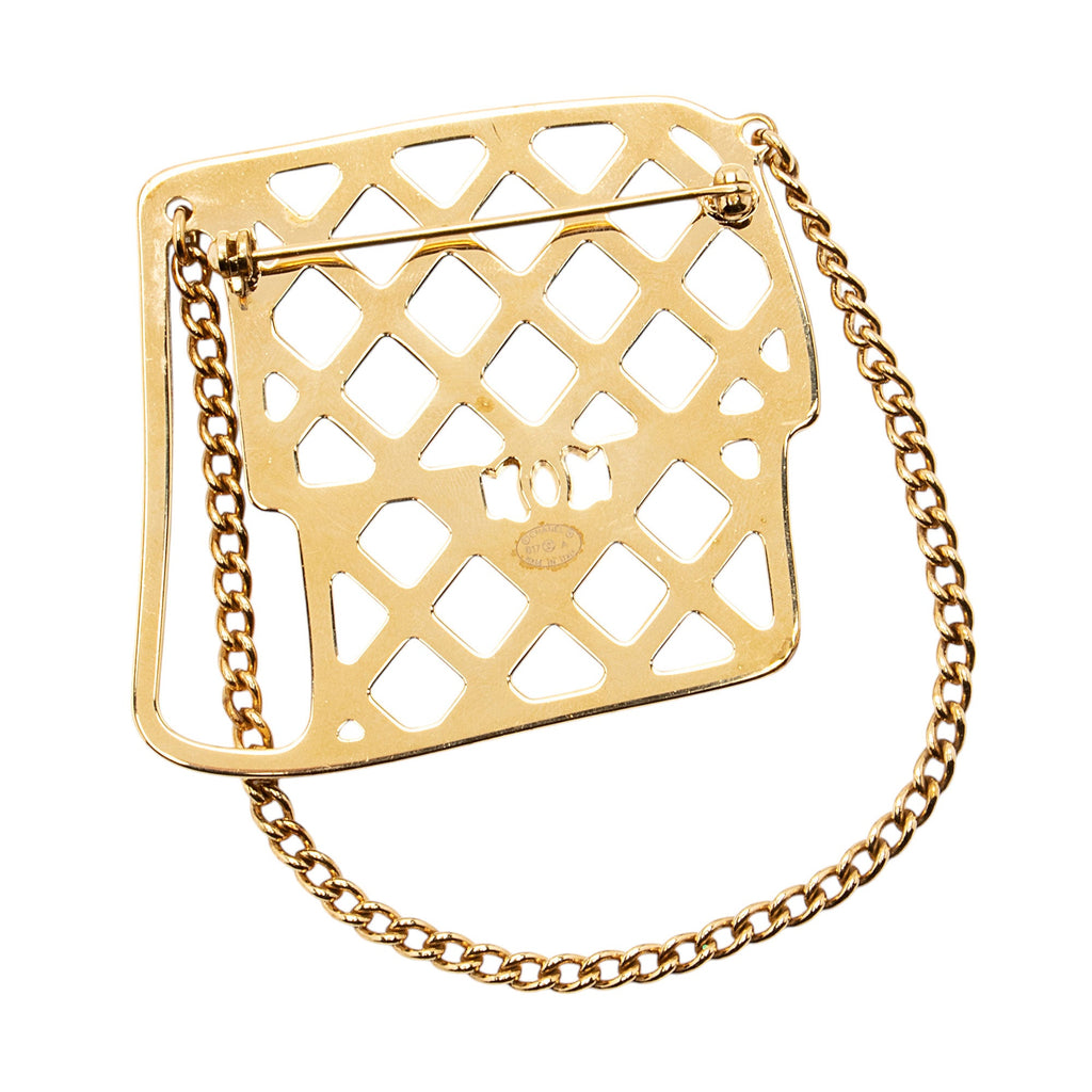 Chanel Crystal Flap Bag Brooch (SHF-YyUdQ7)