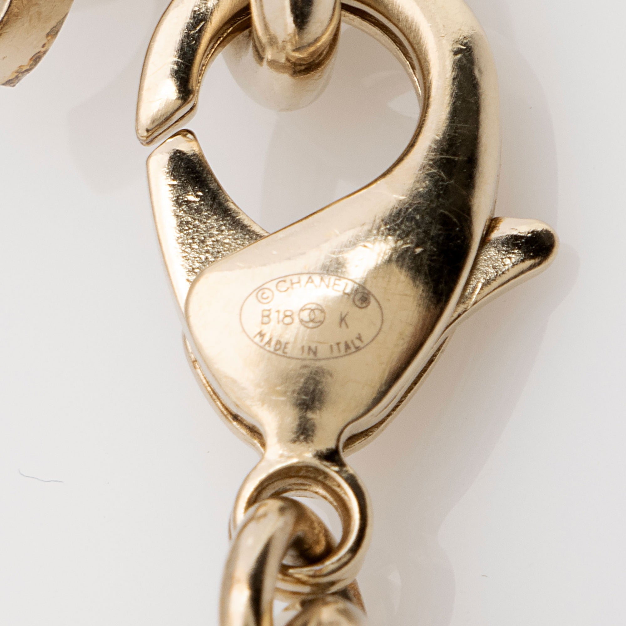 Chanel Crystal Logo Charm Bracelet