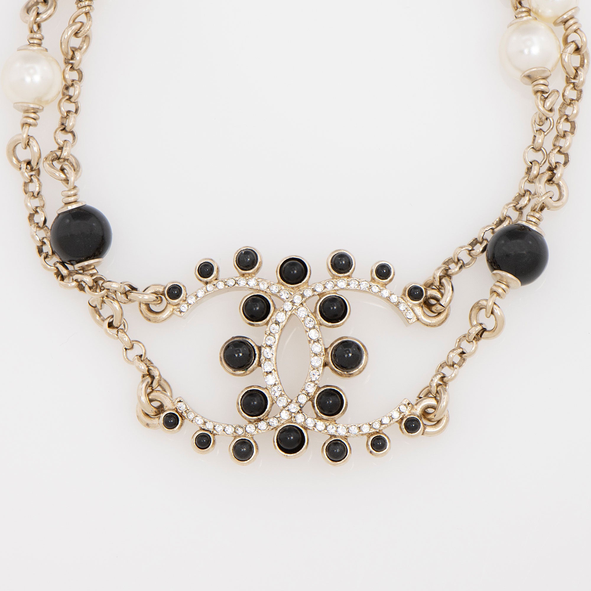 Chanel Crystal Pearl CC Bracelet (SHF-I2oyw1)