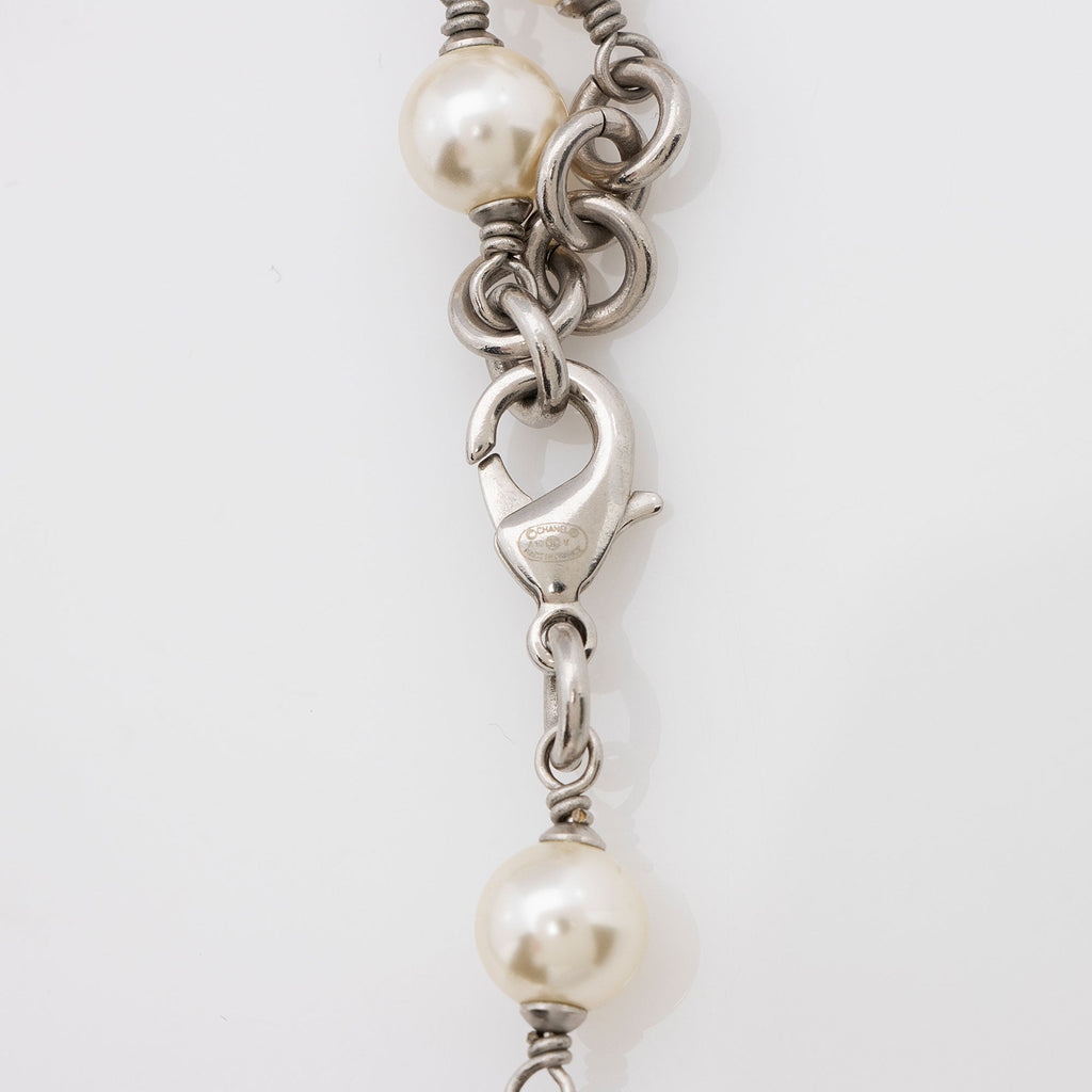 Chanel Crystal Pearl CC Long Necklace