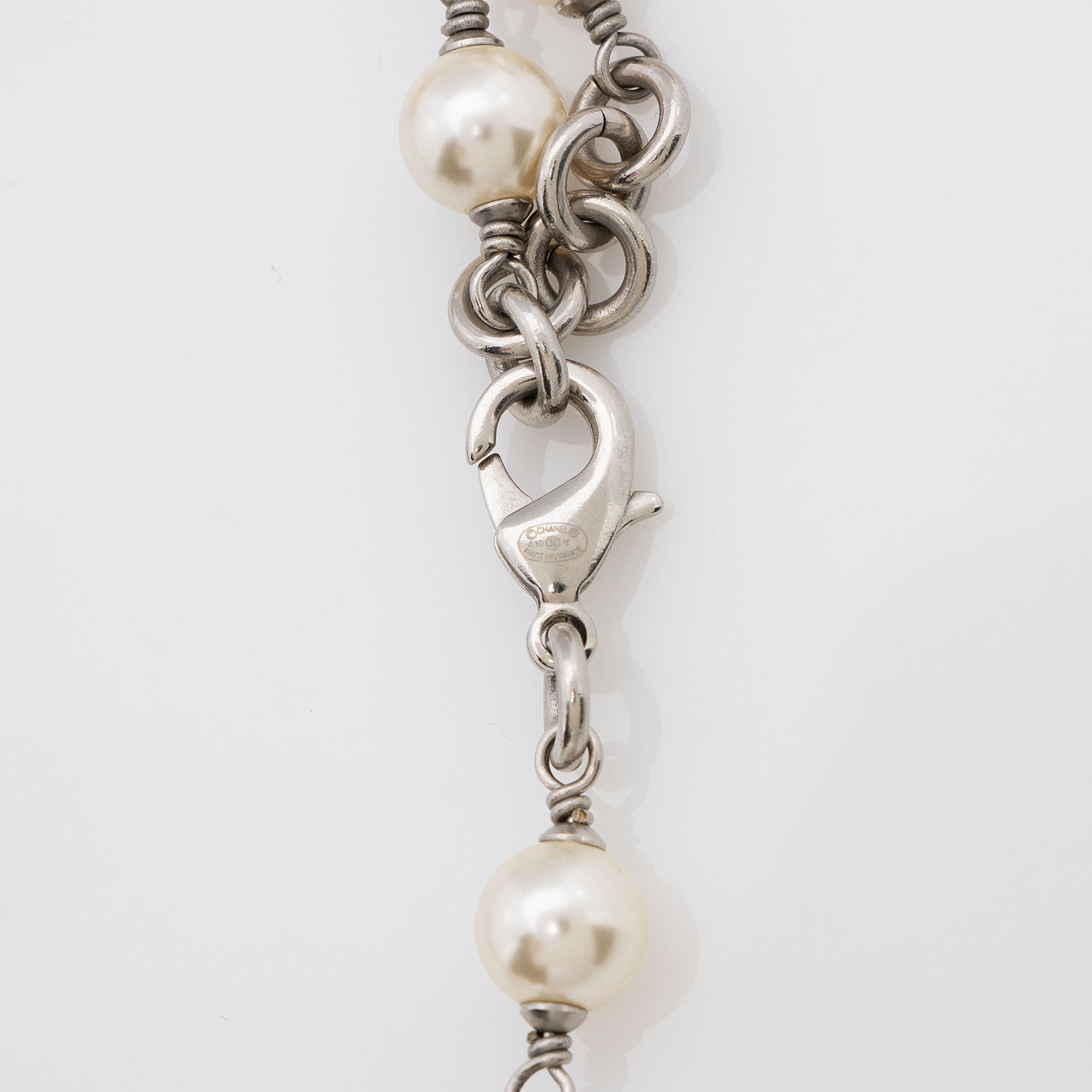 Chanel Crystal Pearl CC Long Necklace