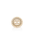 Chanel Crystal Pearl CC Cocktail Ring - Size 7