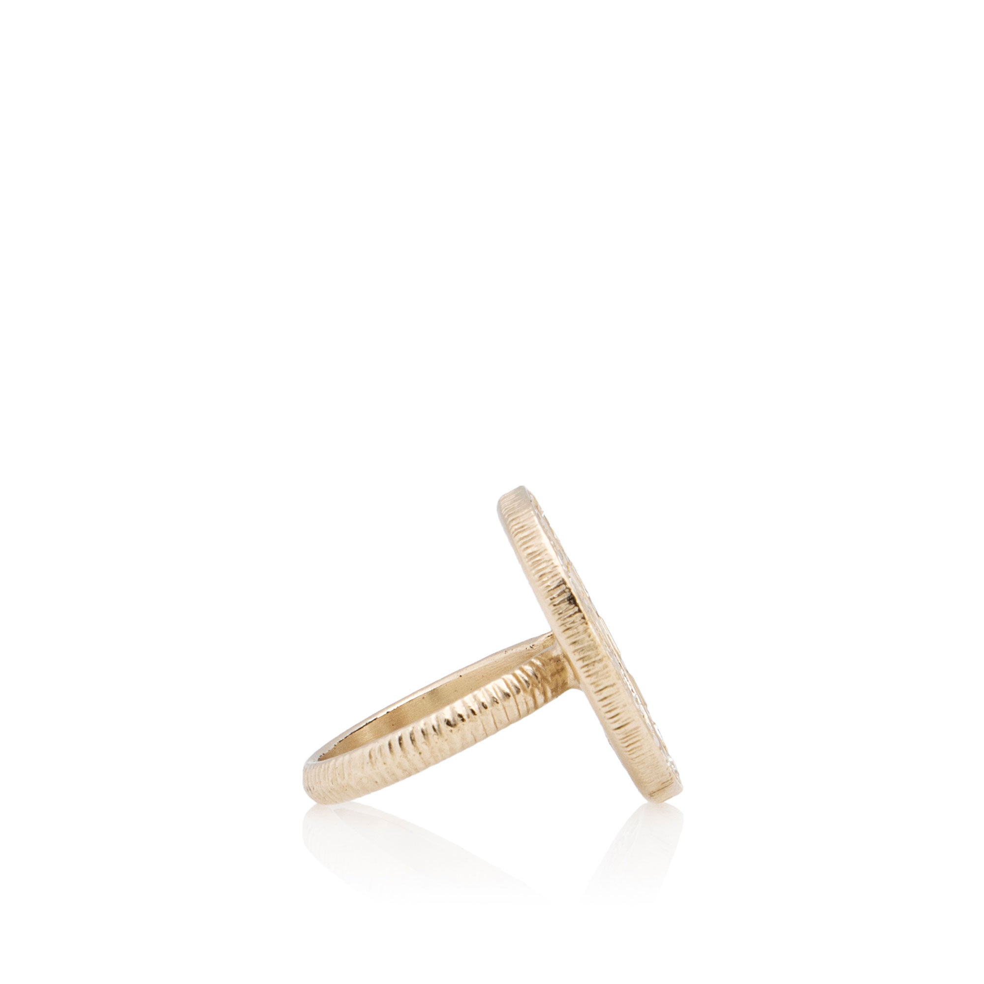 Chanel Crystal Pearl CC Cocktail Ring - Size 7