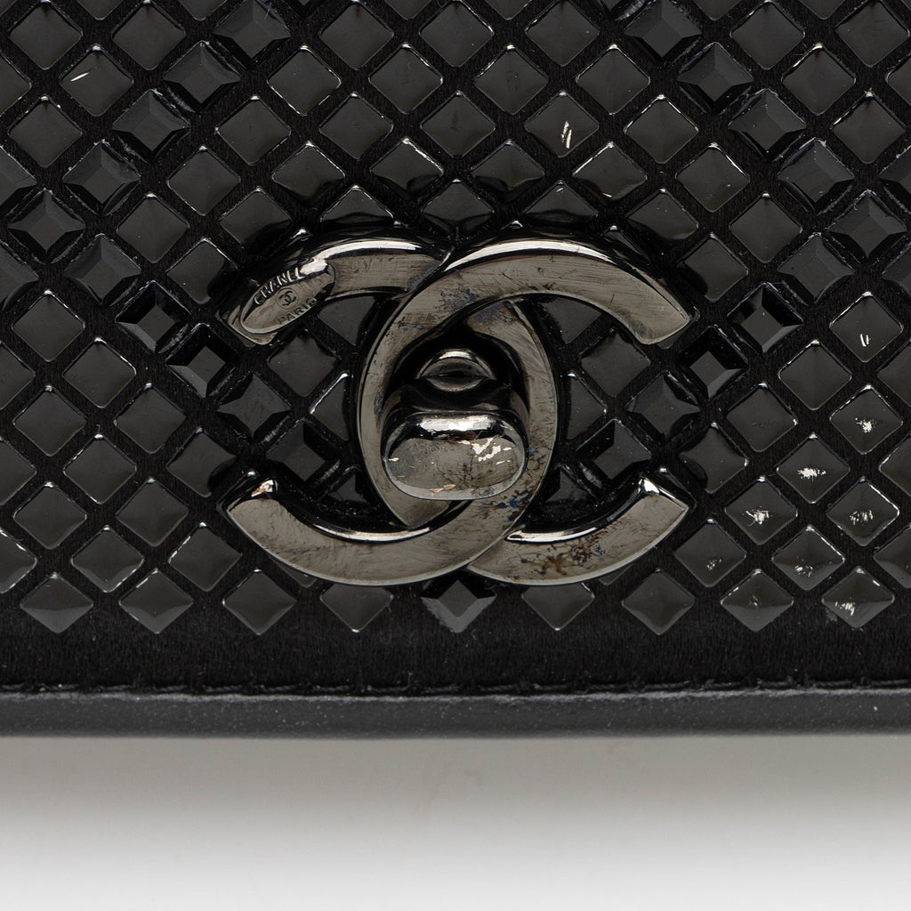 Chanel Crystal Satin Mini Chain Crossbody