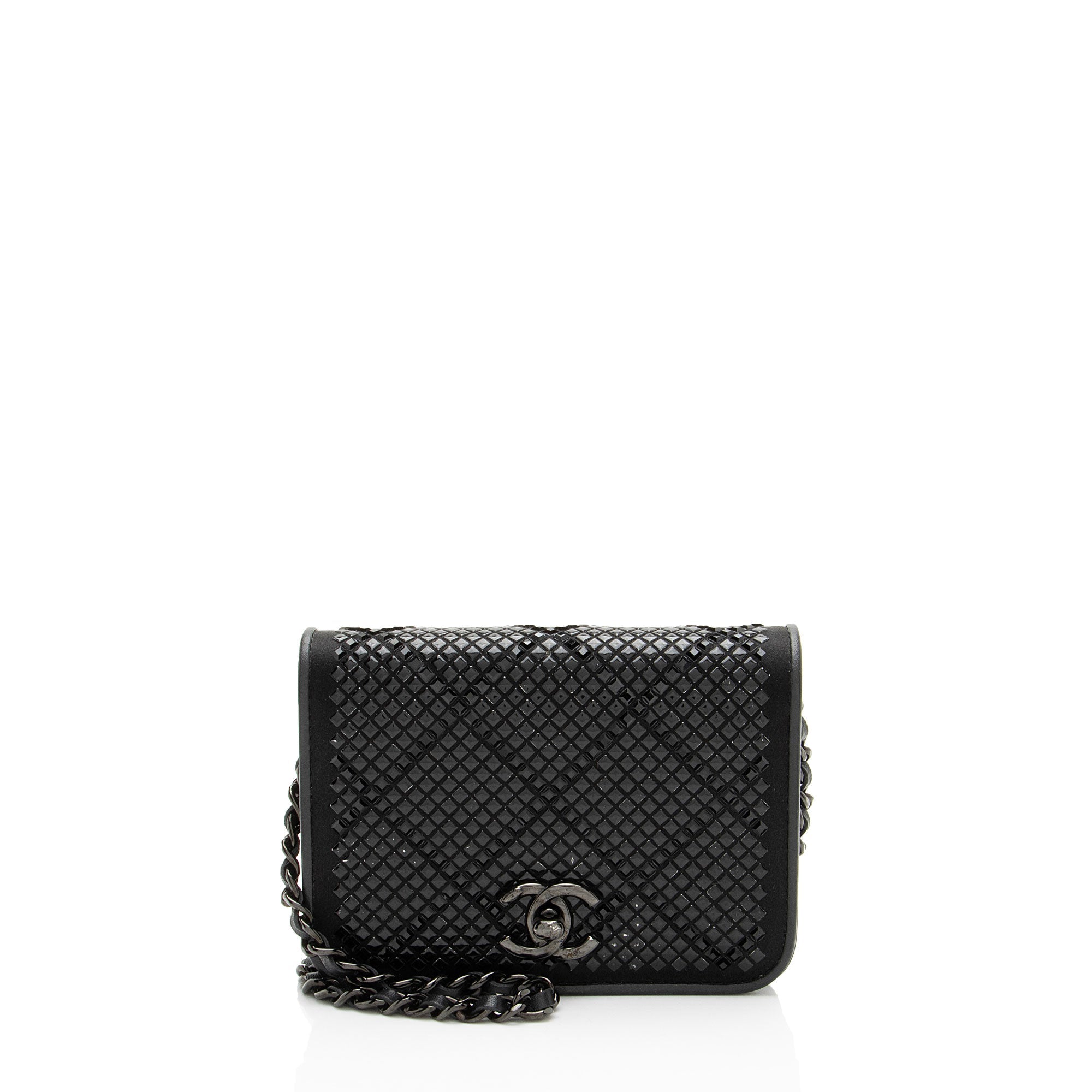 Chanel Crystal Satin Mini Chain Crossbody