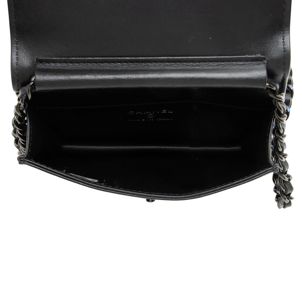 Chanel Crystal Satin Mini Chain Crossbody