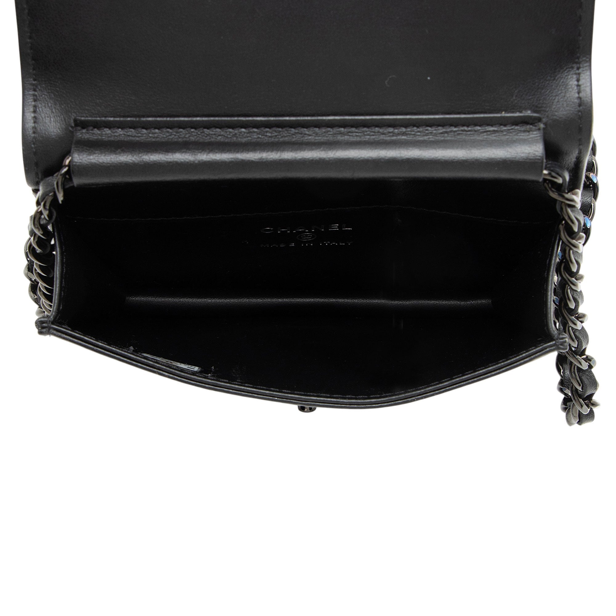 Chanel Crystal Satin Mini Chain Crossbody