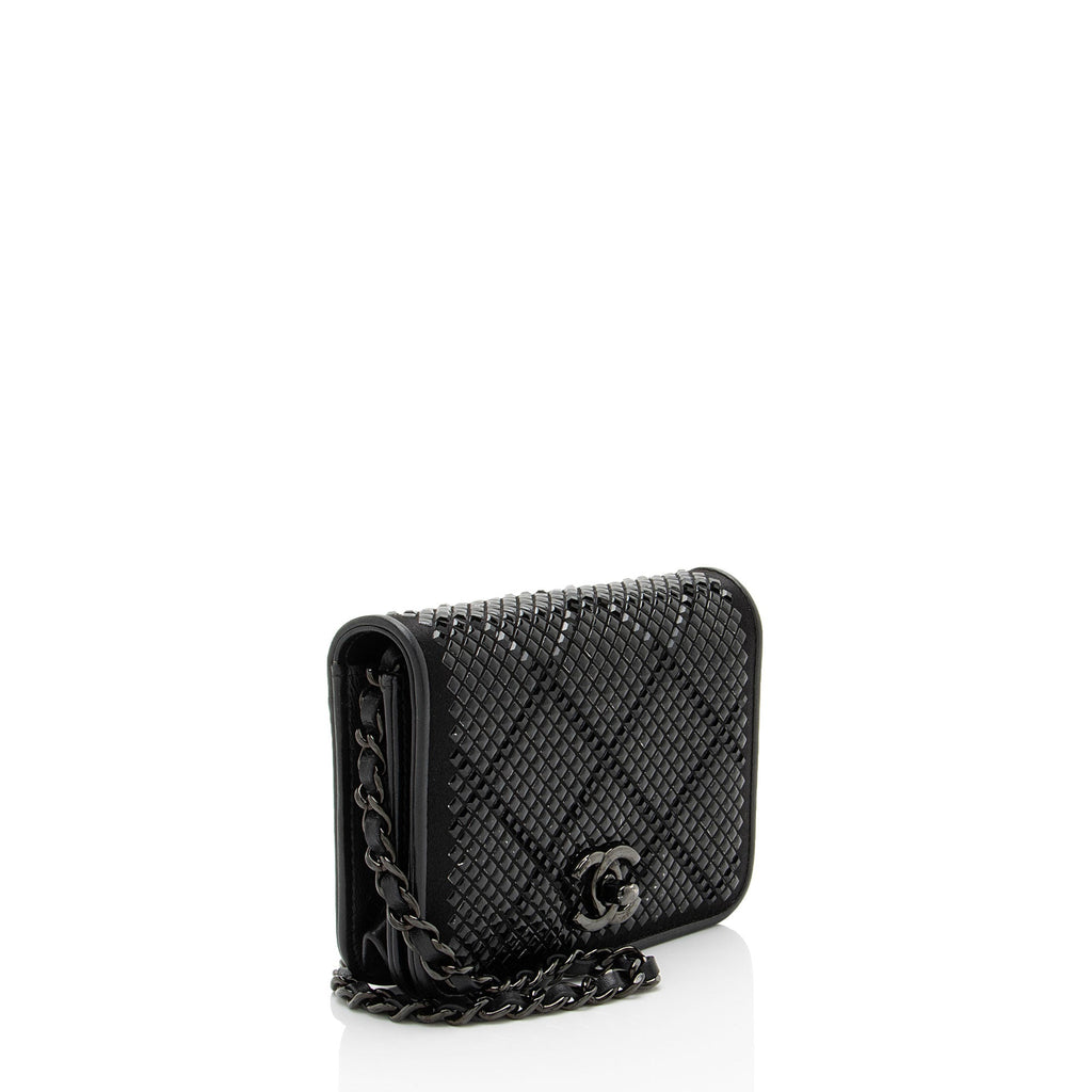 Chanel Crystal Satin Mini Chain Crossbody