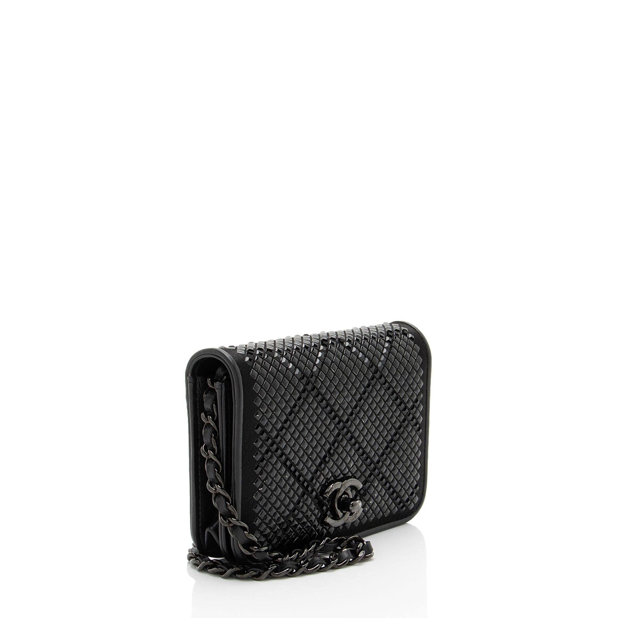 Chanel Crystal Satin Mini Chain Crossbody