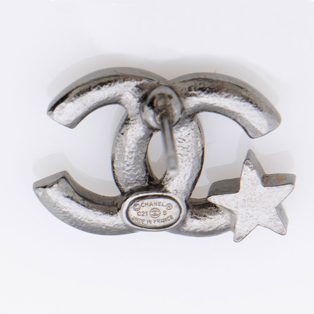 Chanel Crystal Star CC Stud Earrings (SHF-dkIPLL)