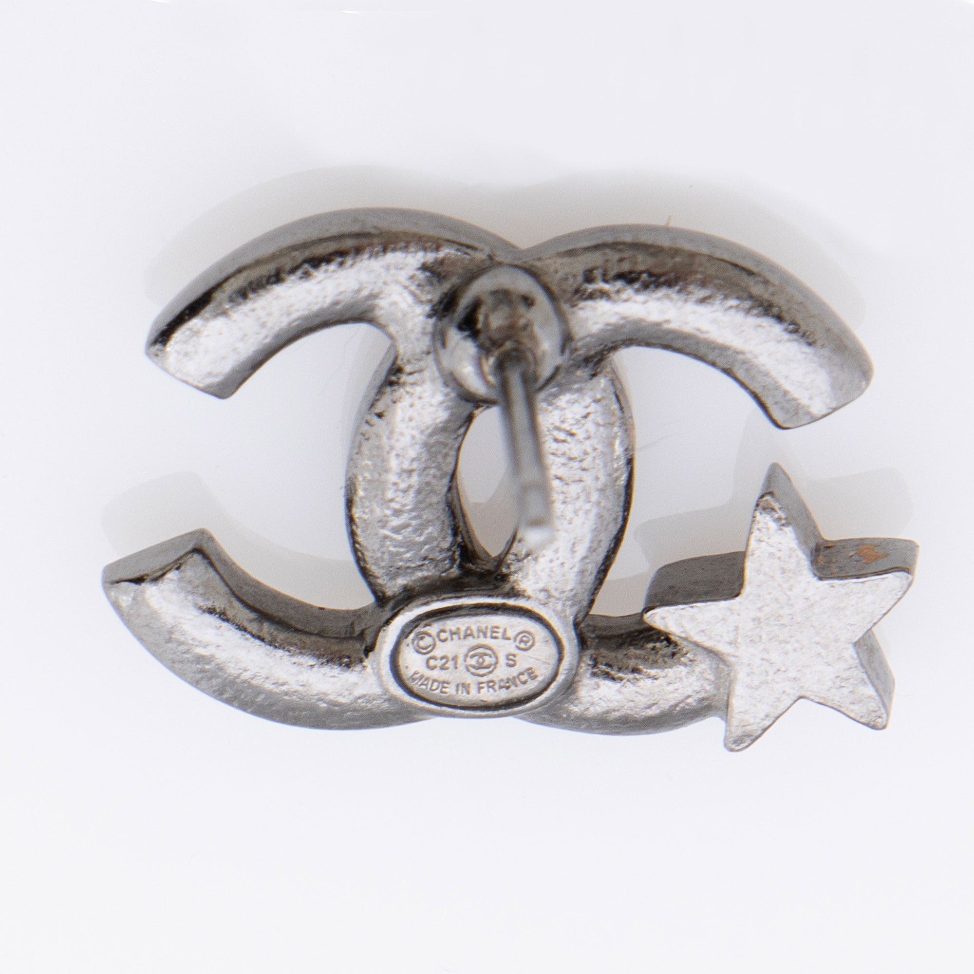 Chanel Crystal Star CC Stud Earrings (SHF-dkIPLL)