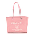CHANEL DEAUVILLE MIXED FABRIC TOTE