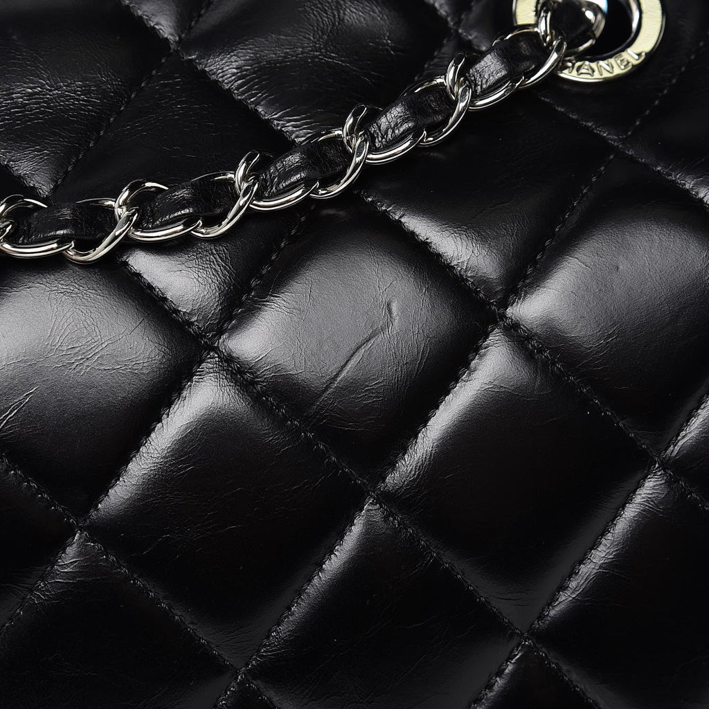 CHANEL Glazed Calfskin Quilted Small CC Delivery Tote
