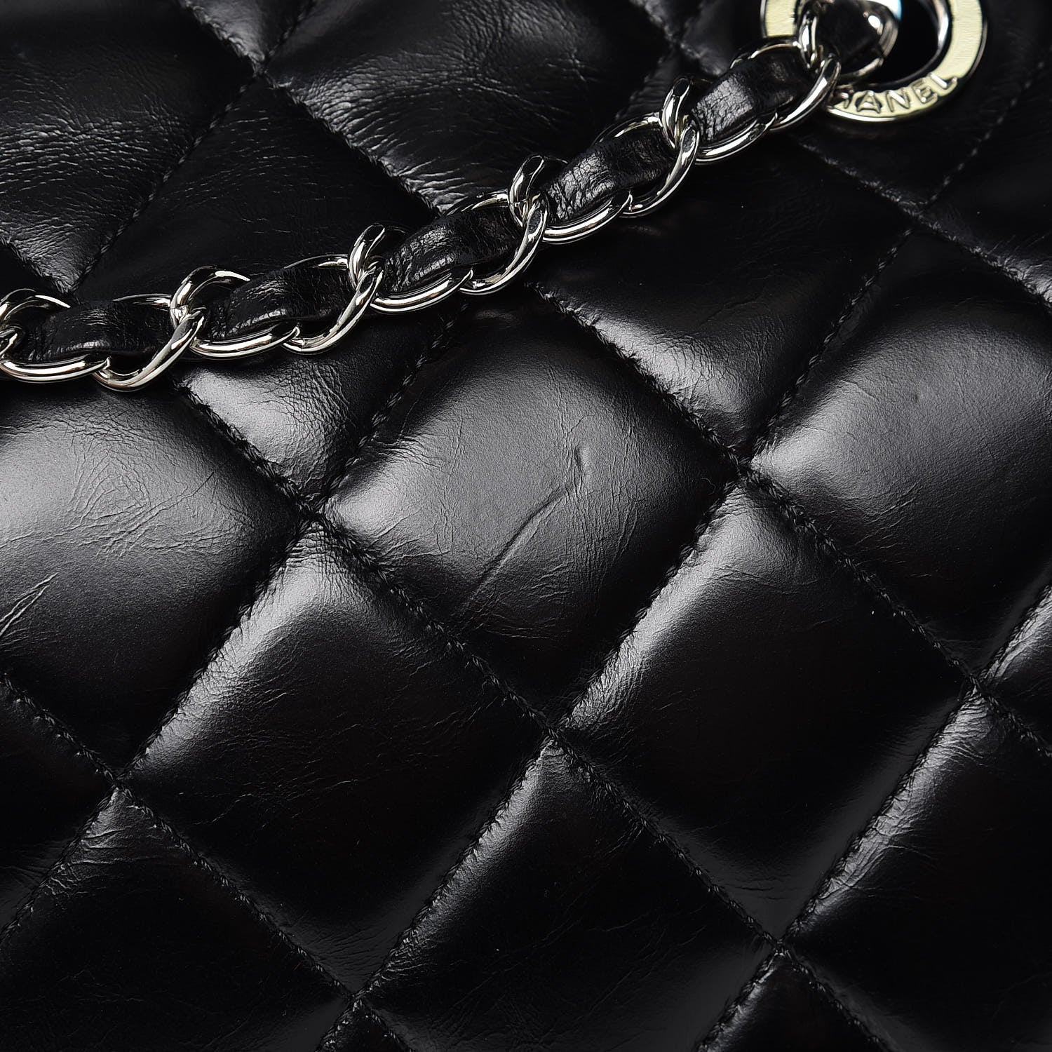 CHANEL Glazed Calfskin Quilted Small CC Delivery Tote