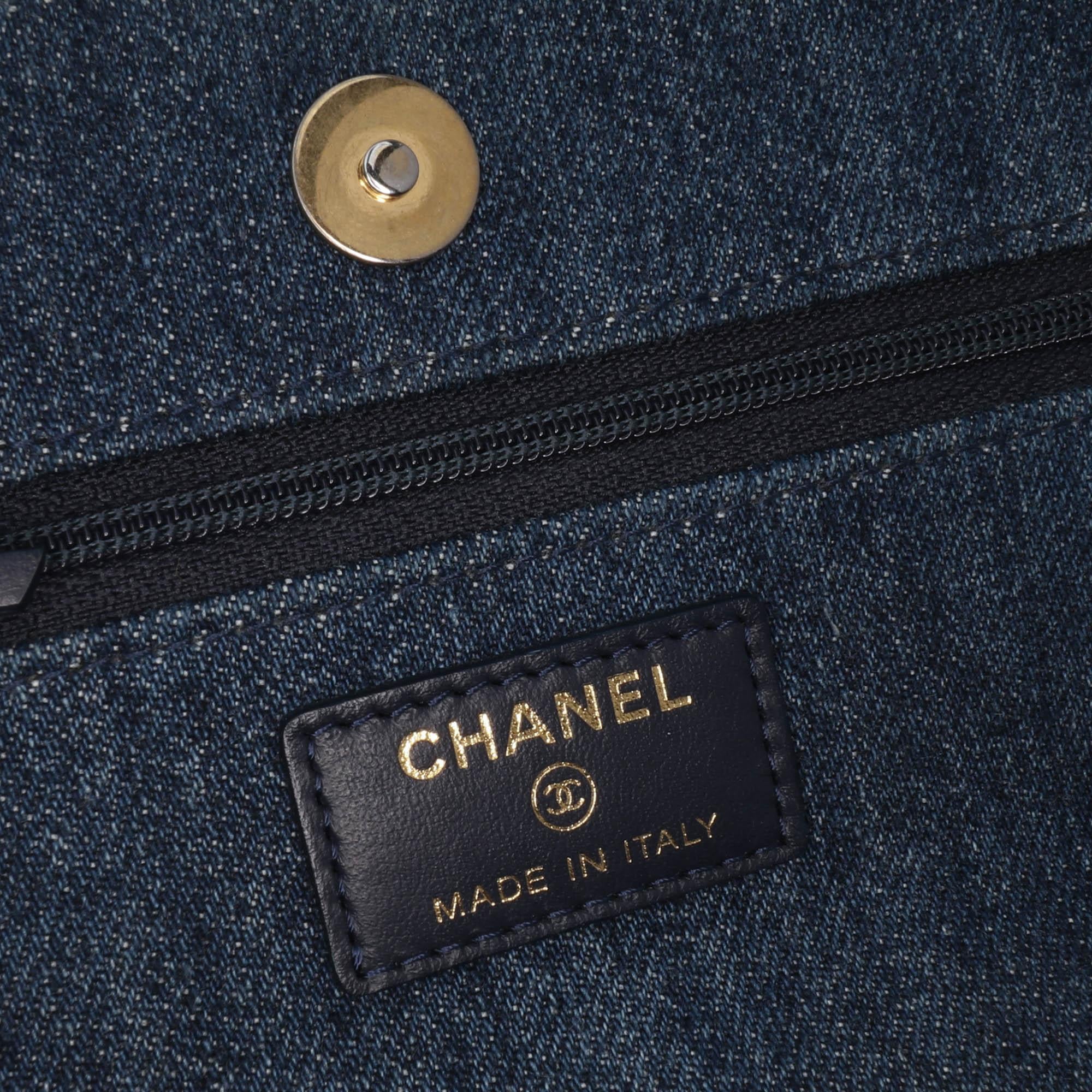Chanel Denim 19 Flap Wallet On Chain
