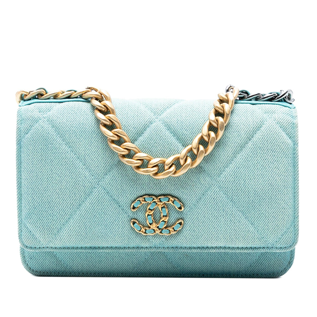 Chanel Denim 19 Flap Wallet On Chain