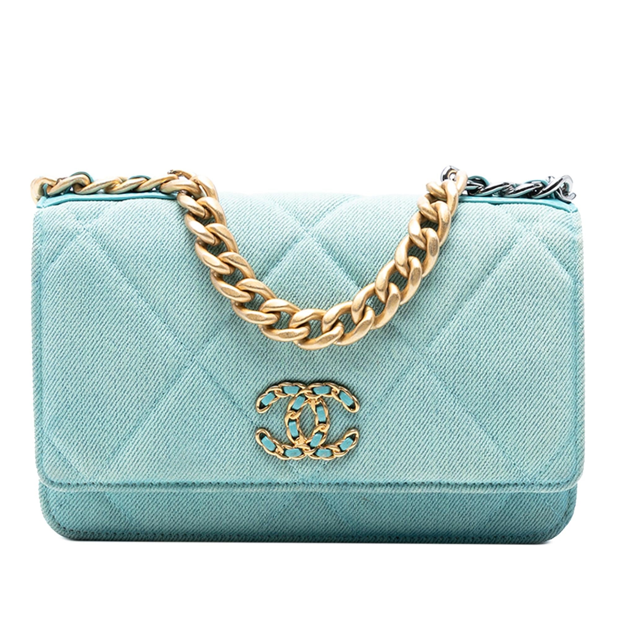 Chanel Denim 19 Flap Wallet On Chain