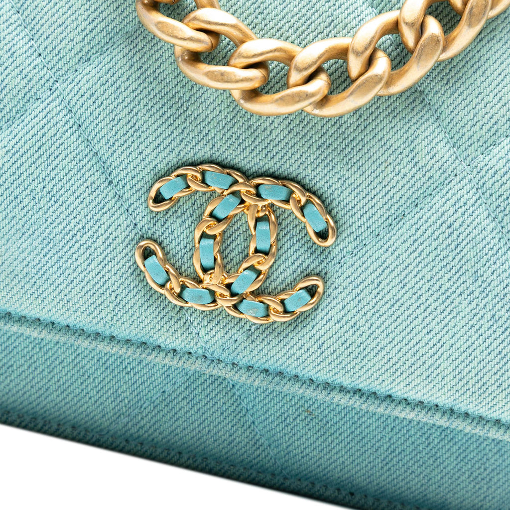 Chanel Denim 19 Flap Wallet On Chain