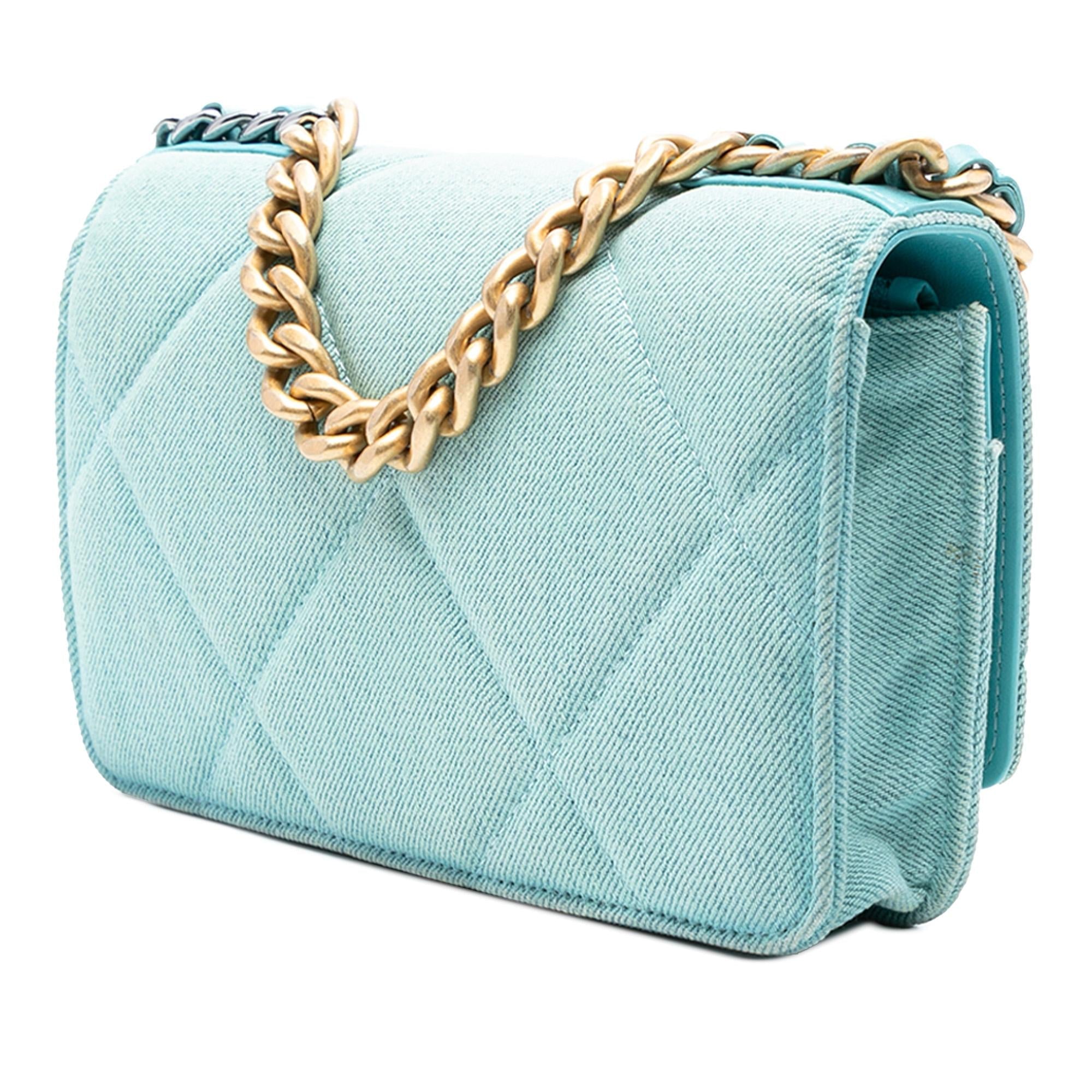 Chanel Denim 19 Flap Wallet On Chain