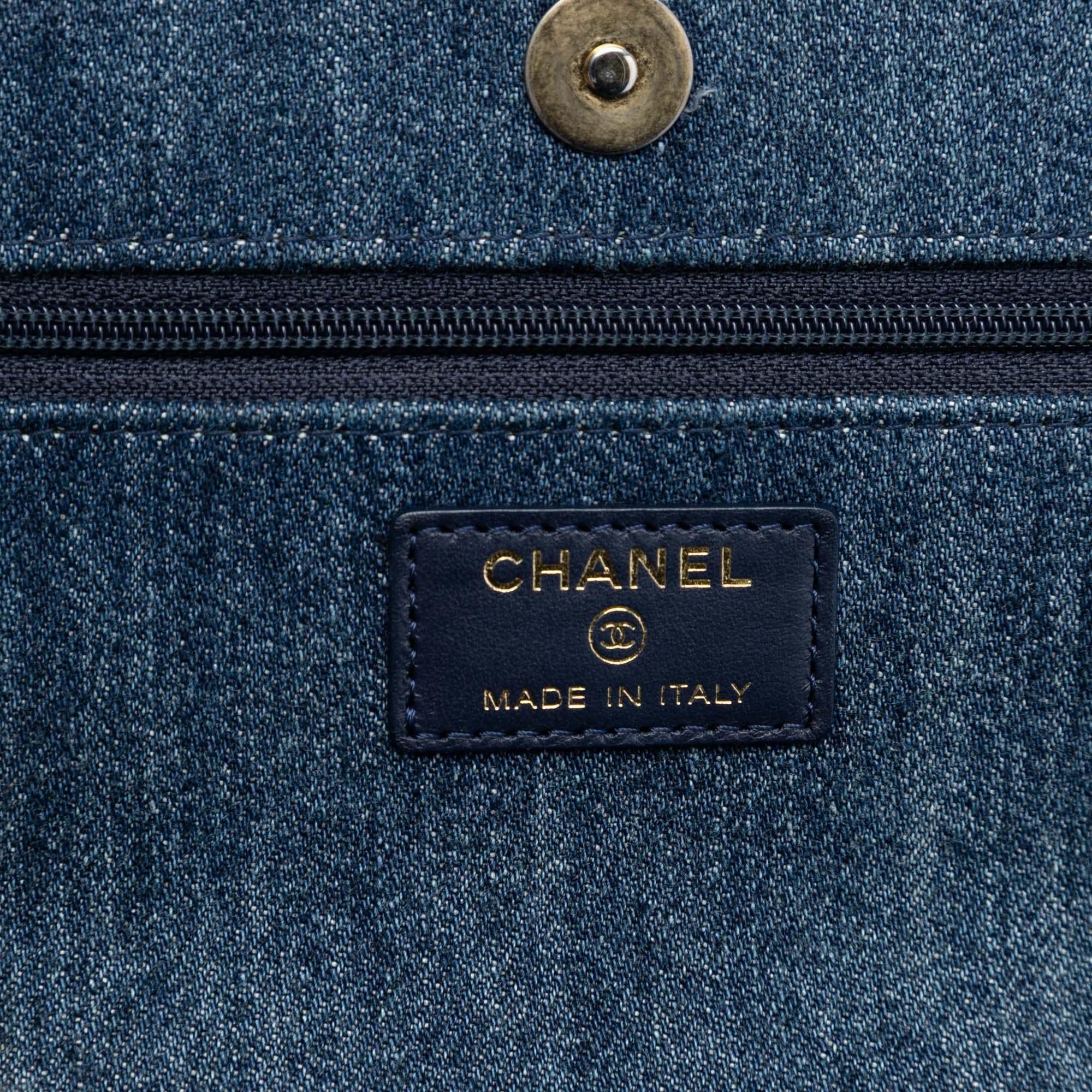 Chanel Denim 19 Flap Wallet On Chain