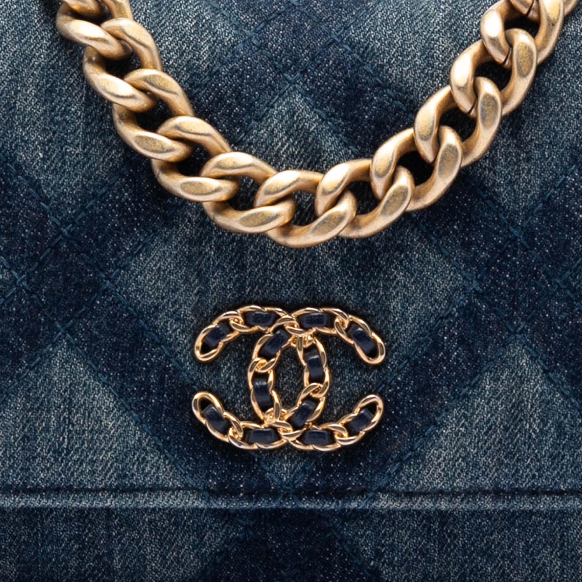 Chanel Denim 19 Flap Wallet On Chain