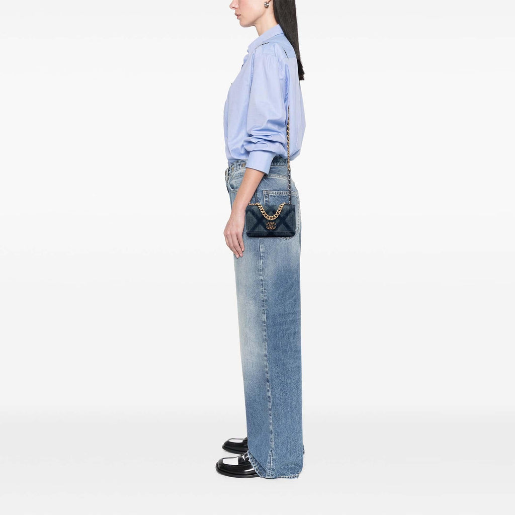 Chanel Denim 19 Flap Wallet On Chain