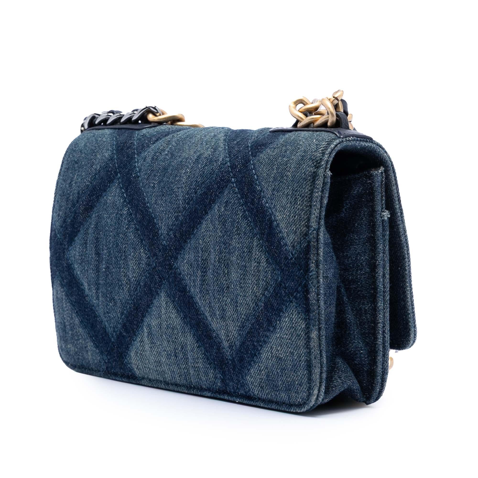 Chanel Denim 19 Flap Wallet On Chain