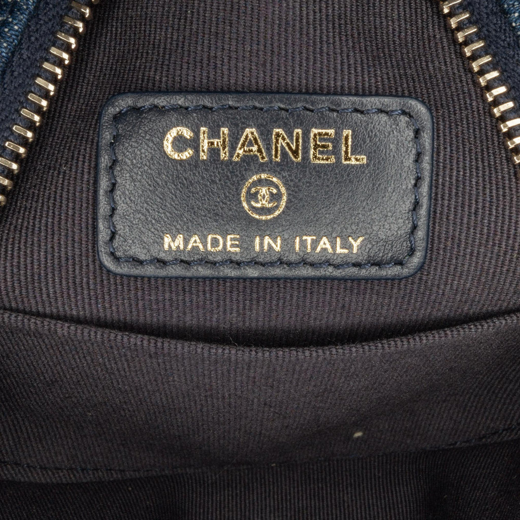 Chanel Denim 19 Round Clutch with Chain