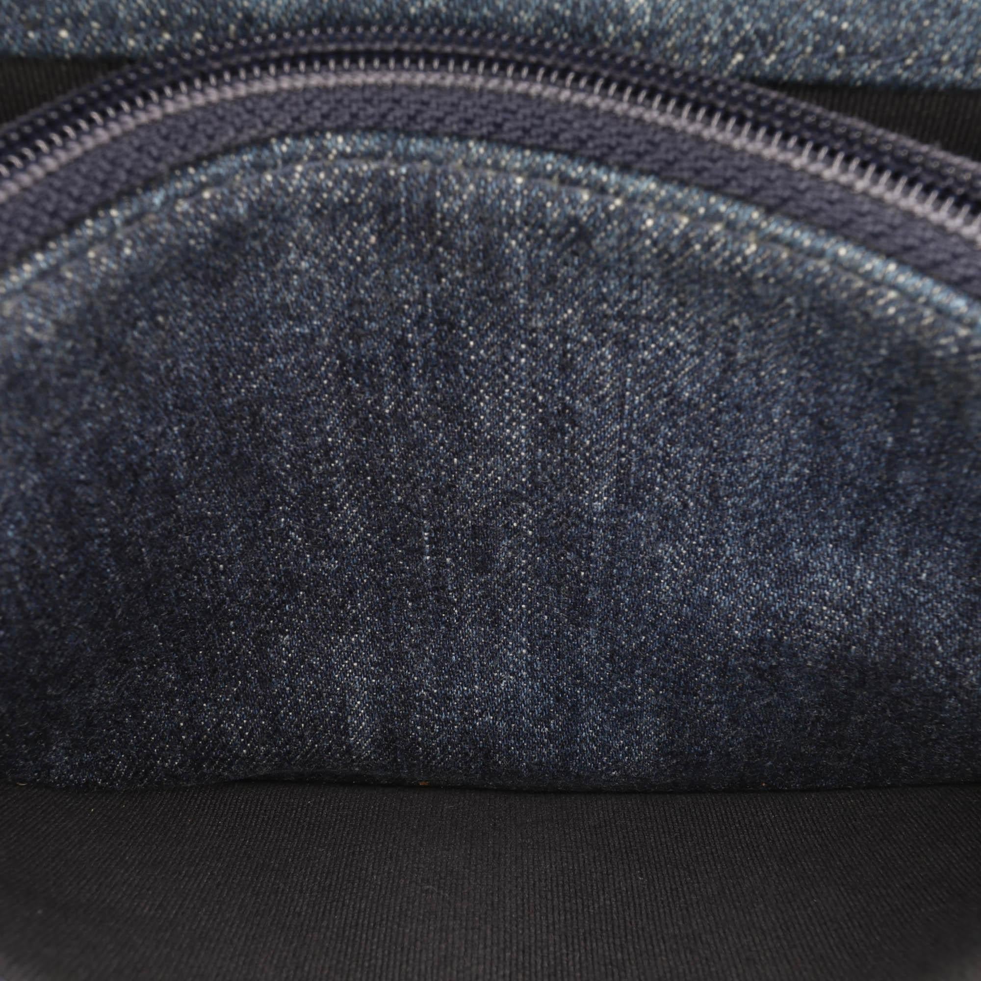 Chanel Denim Stitched 19 Flap Wallet On Chain