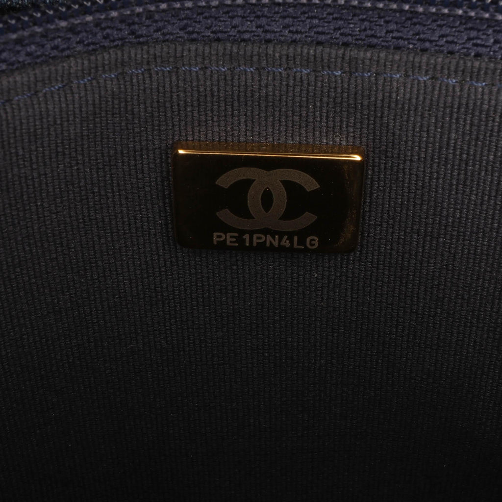 Chanel Denim Stitched 19 Flap Wallet On Chain