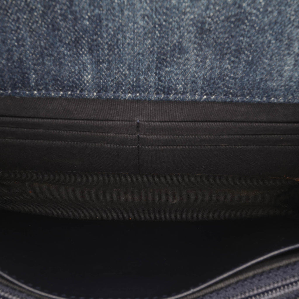 Chanel Denim Stitched 19 Flap Wallet On Chain