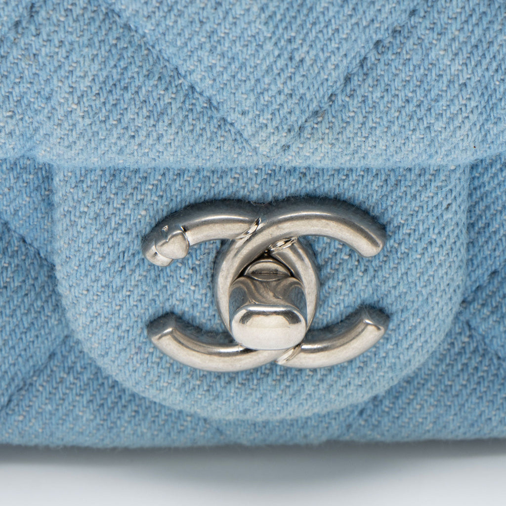 Chanel Denim Sweet Heart Square Mini Flap