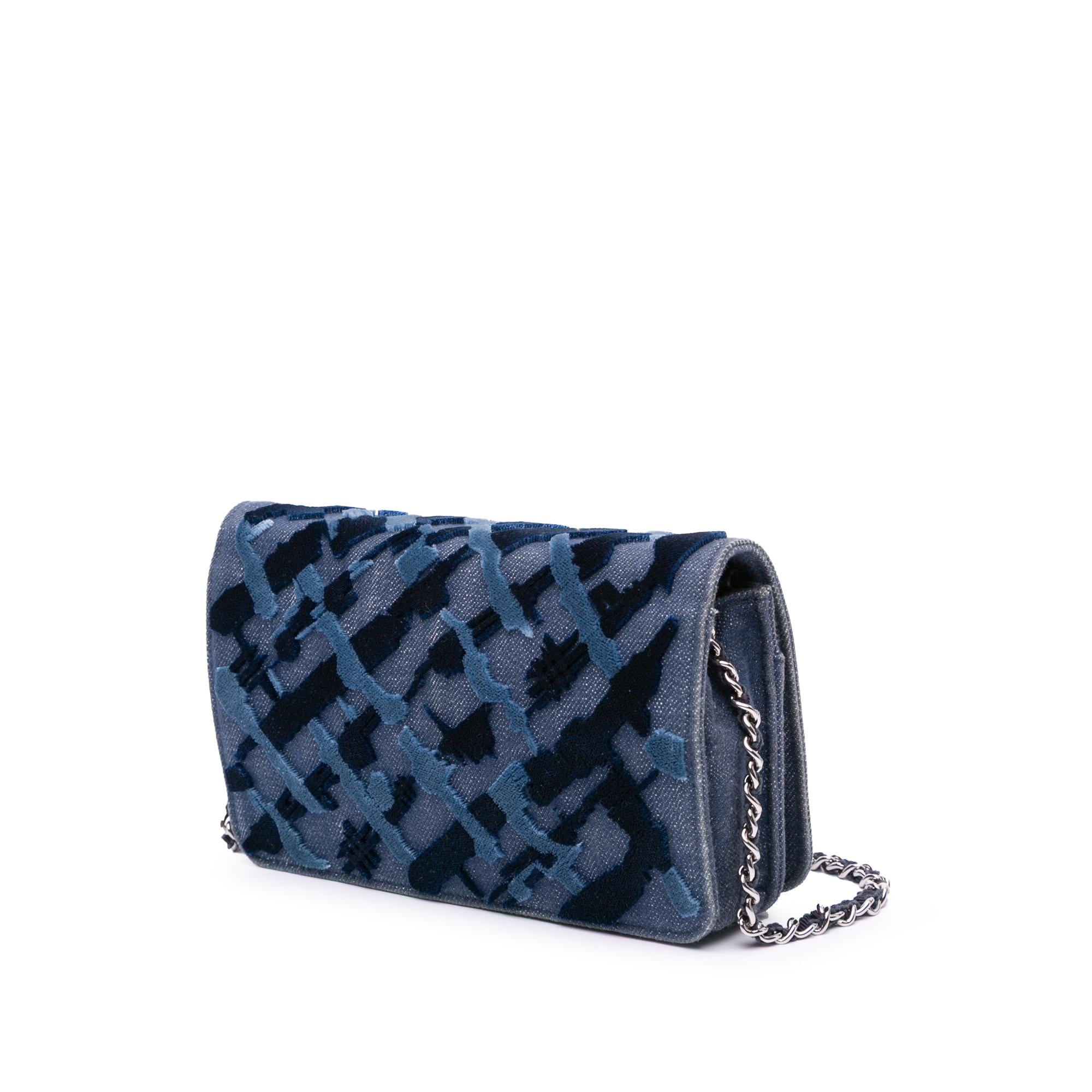 Chanel Denim and Velvet Wallet On Chain