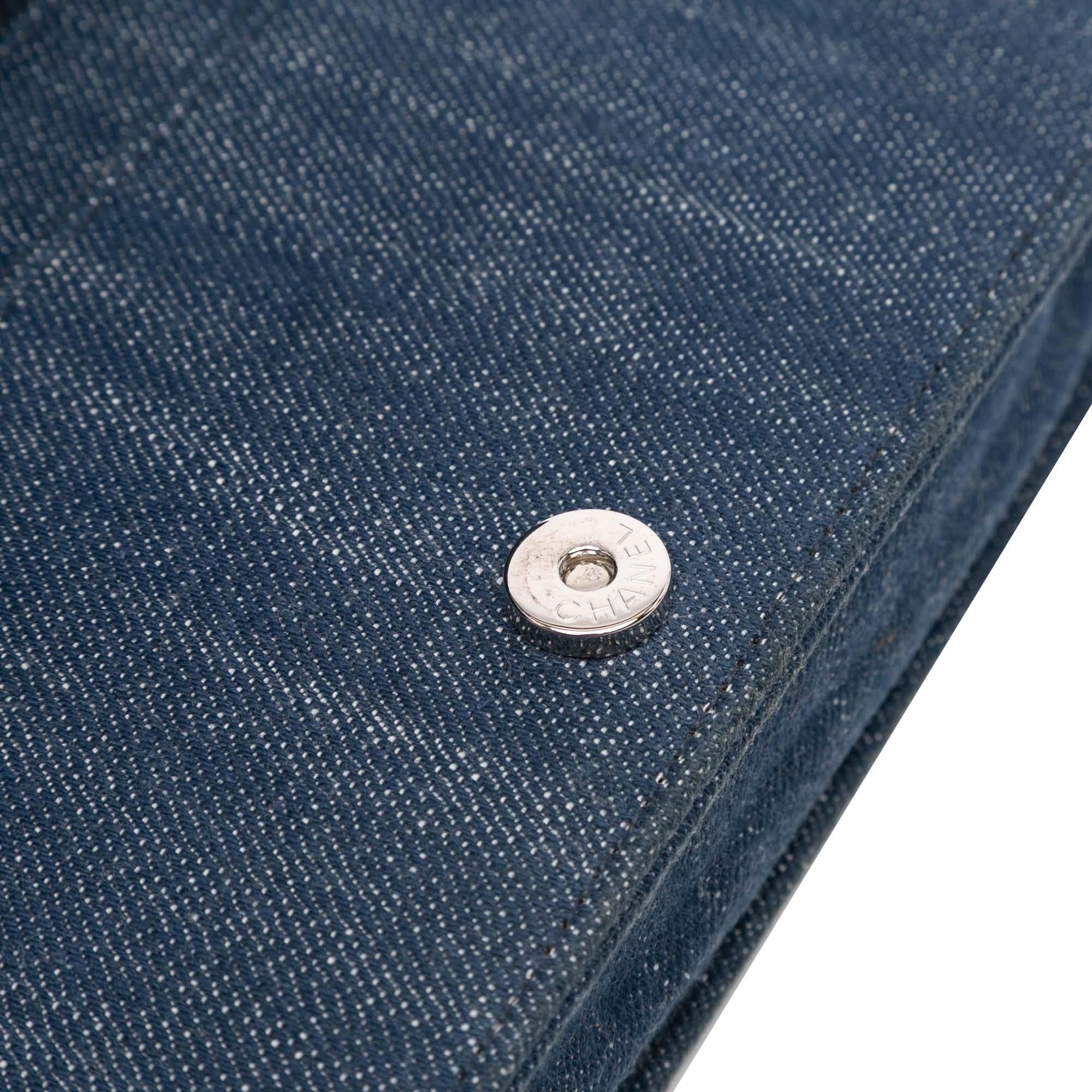 Chanel Denim and Velvet Wallet On Chain