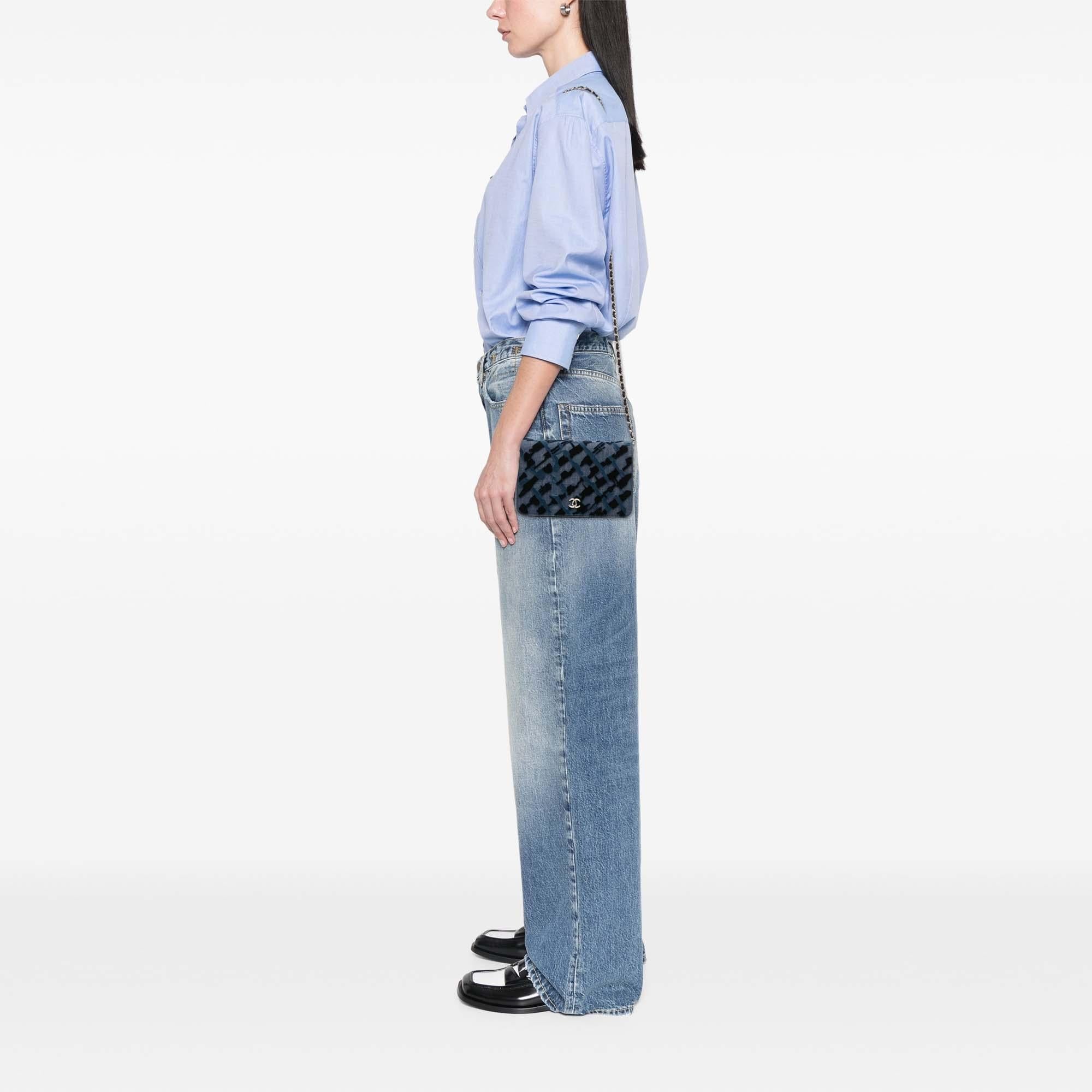 Chanel Denim and Velvet Wallet On Chain