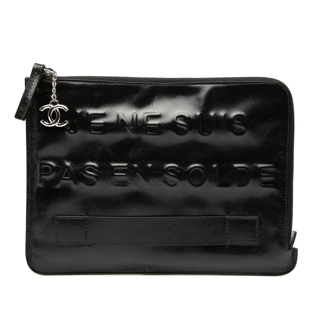 Chanel Distressed Calfskin Je Ne Suis Pas En Solde Clutch