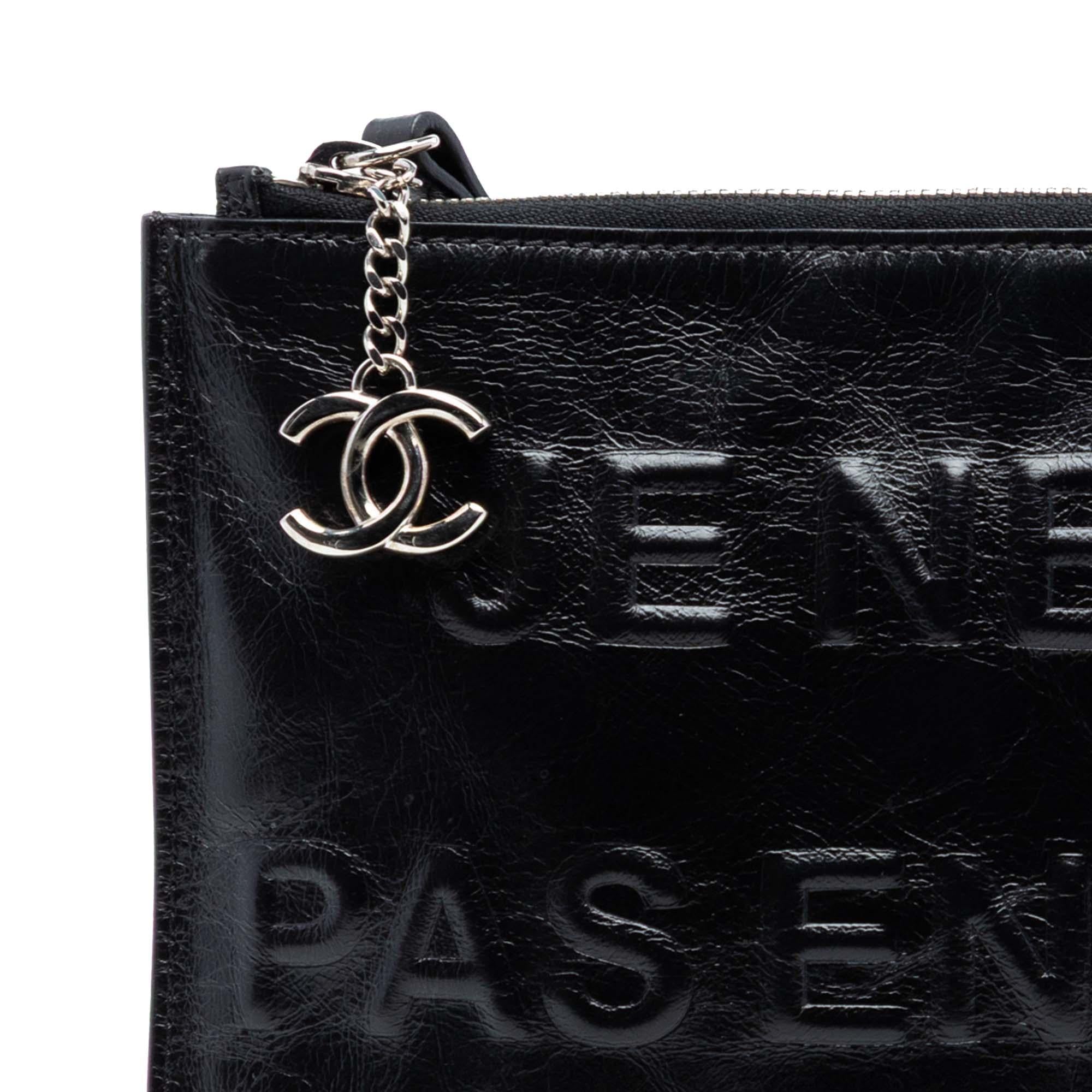 Chanel Distressed Calfskin Je Ne Suis Pas En Solde Clutch