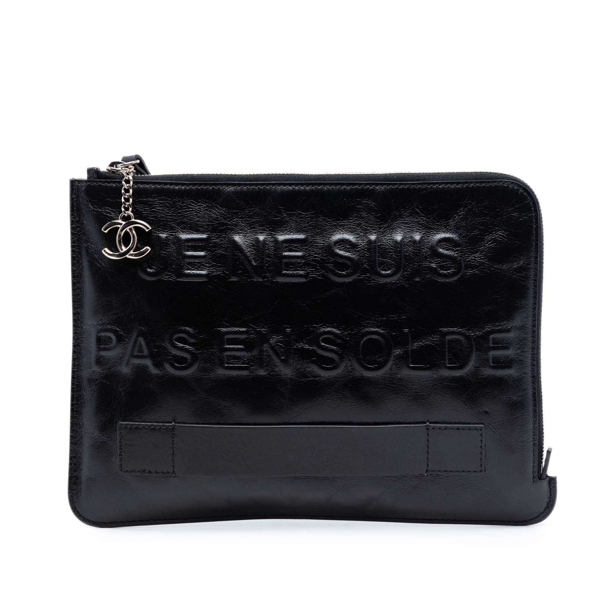 Chanel Distressed Calfskin Je Ne Suis Pas En Solde Clutch