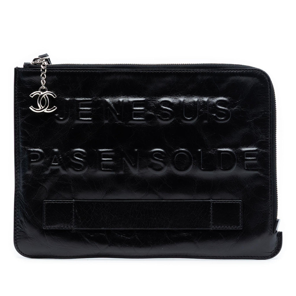 Chanel Distressed Calfskin Je Ne Suis Pas En Solde Clutch